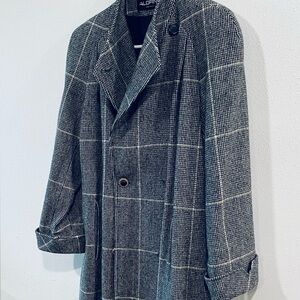 Women’s Gray Checkered Coat xl-xxl wool blend
